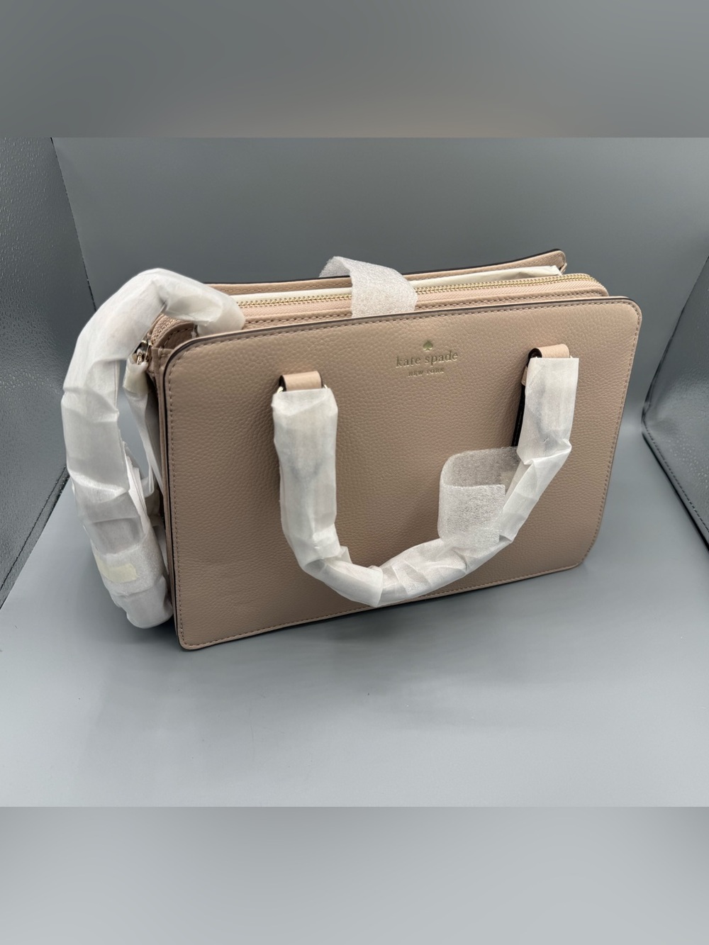 Kate Spade Lise Mulberry Street Warm Beige Pebbled Leather Satchel Bag WKRU4002
